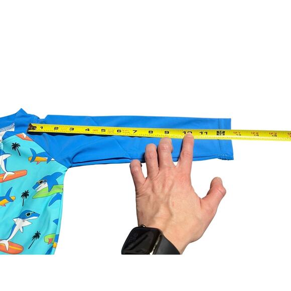Caden Lane Longsleeve Rash Guard Swim Romper Shortie in Blue, 12-18mos, NWT - Picture 7 of 10